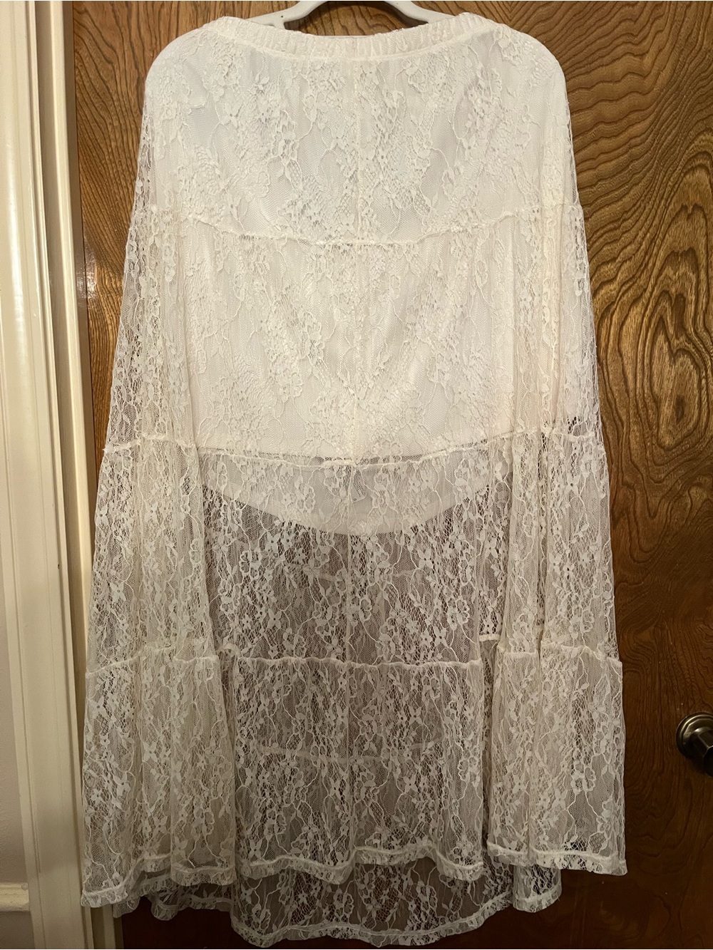 XXL Cream Lace Sheer Kimono Cover-Up